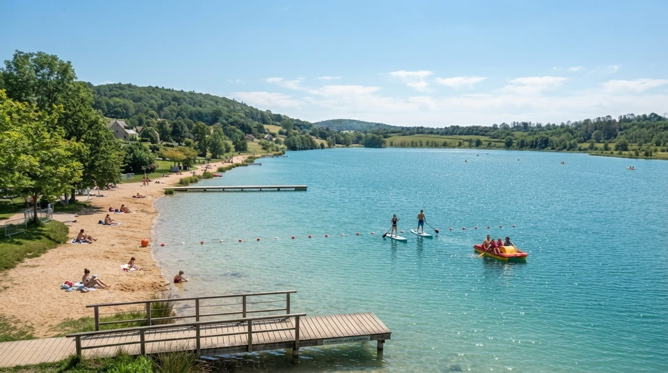 Paddle et pédalo sur le lac de Clairvaux-les-Lacs dans le Jura